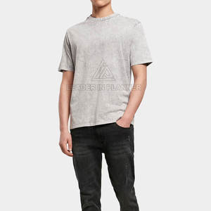 Créez votre propre logo imprimé sur des t-shirts pour hommes en coton 100% effet délavé, coupe ample, style décontracté, dernier design de t-shirt effet délavé pour hommes - Product Image 4