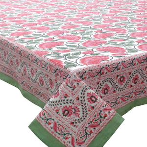 Mantel Kamal Gulabi para Mesa de 10 Plazas, 180x270cm, Hecho a Mano con Estampado de Bloques, 100% Algodón Premium, Decoración para Mesa de Comedor, Regalo para el Hogar - Product Image 1