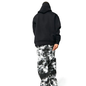 Sweat à capuche vintage en coton épais pour homme, grande taille, couleur unie, pour l'hiver – Nouvelle collection très prisée - Product Image 6