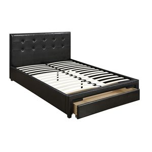 <b>Queen</b> <b>Size</b> Faux Leather Upholstered <b>Bed</b> with Black Storage Under <b>Bed</b> Bedroom Furniture - Product Image 5