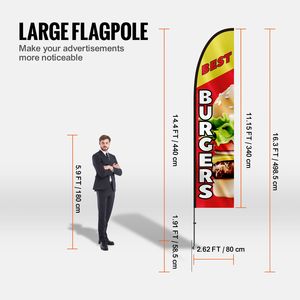 Kit de Mástil para Bandera Publicitaria con Temática Política para Restaurante de Hamburguesas, con 1 Bandera y 1 Mástil para Promoción Comercial al Aire Libre - Product Image 3