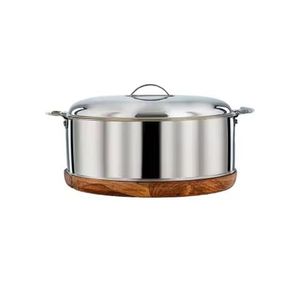 Rectangular Stainless Steel Food <b>Warmer</b> with Ribbed Sides Dome Lid Handle Durable <b>Buffet</b> Casserole Pot Elegant Kitchenware - Product Image 3