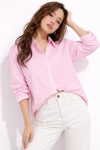 Camisa a Rayas de Algodón para Mujer, Verde y Blanca, Rayas Verticales, Camisa Holgada para Mujer, Manga Larga, Cierre de Botones, Informal y para Oficina - Product Image 2