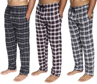 Piyama Pria Katun Flanel Termal Model V-Neck Lengan Panjang untuk Bersantai Grosir