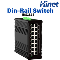 Switch de Red Ethernet Industrial Gigabit de 16 Puertos, Switch de Red Gestionado de Capa 2 para Riel DIN, EN50155, Automatización Ferroviaria, 12-57VDC