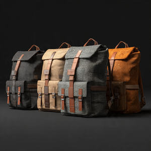 Waterproof Soft Laptop Backpack 100% Polyester Canvas Double String Feature Custom Strap Outdoor Business Backpack - Product Image 6