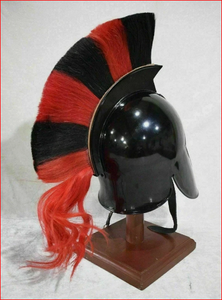 Casco Corintio Griego Medieval de Troya con Pluma Negra, Casco de Caballero Espartano - Product Image 5