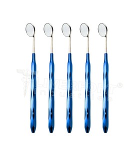 LIVER FORT INDUSTRIES Espejo Dental Manual de Acero Inoxidable con Mango de Plasma Plateado, Juego de 5 con Agarre Ergonómico y Superficie Frontal de Rodio - Product Image 2