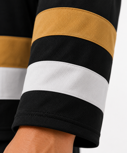 เสื้อฮอกกี้น้ำแข็ง SINEWY SPORTS USA สีดำทอง สำหรับผู้ชาย แบบคอวี แขนยาว ระบายเหงื่อได้ดี - Product Image 6