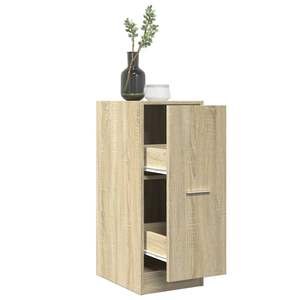 Armoire d'apothicaire en bois d'ingénierie chêne Sonoma, meuble compact pour salon - Product Image 1