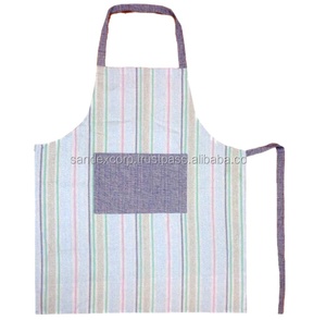 Delantal de cocina de algodón 100%, delantal de cintura con diseño de rayas, delantal de cocina para uso suministrado en la India - Product Image 2