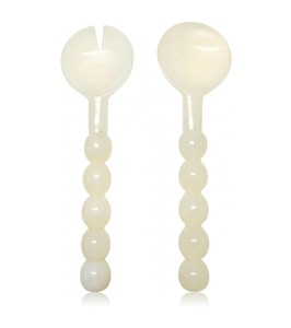 Handmade Resin <b>Salad</b> <b>Servers</b> with Marble and Aqua Swirl Pattern Elegant <b>Salad</b> Spoon Dishwasher Microwave & Oven Safe - Product Image 4