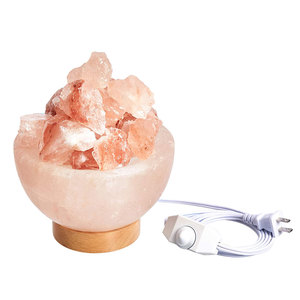 Lampe en sel rose de l'Himalaya de première qualité, 100% naturelle et raffinée, en forme de bol, emballée dans un sac, pour la décoration - Product Image 2