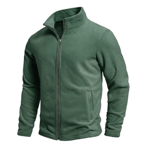 Polar Fleece Casual Winter <b>Jacket</b> Stand up Collar Washed Zipper Long Sleeved <b>Cardigan</b> <b>Men's</b> Standard Coat OEM - Product Image 5