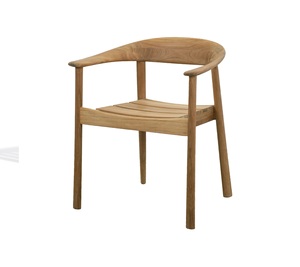 Sillón de Comedor Moderno de Madera de Teca, Silla de Patio para Exteriores de Madera Maciza, Impermeable, Ecológica y Duradera - Product Image 1