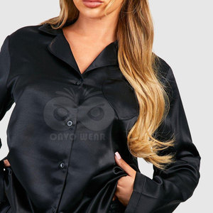Ensemble de pyjama en satin pour femmes, vêtements de détente de luxe, vêtements de nuit en deux pièces, doux et lisses - Product Image 4