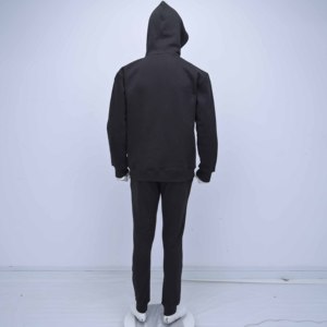 ชุดวอร์มลำลองผ้าฝ้ายฟลีซสีดำปักโลโก้แบบกำหนดเองคุณภาพพรีเมียมบนอกเสื้อสำหรับผู้ชาย - Product Image 6