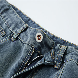 Jeans de Hombre de Pierna Recta, Corte Regular, Color Azul Claro Lavado, Diseño a Cuadros, 100% Algodón, Secado Rápido, Transpirables, Última Tendencia - Product Image 6