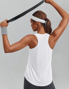 Débardeur pour femme, écologique, respirant, à séchage rapide, en tissu extensible Spandex/Polyester, décontracté, avec nœud décoratif, pour l'été - Product Image 4