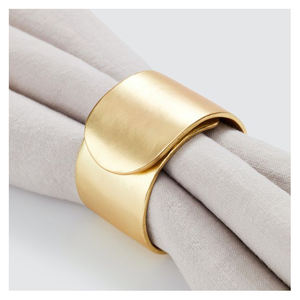 Anillos de Servilleta de Metal de Lujo con Diseño de Cuerda Clásica para Decoración de Mesa en Bodas con Temática Náutica, Disponibles en Stock - Product Image 2