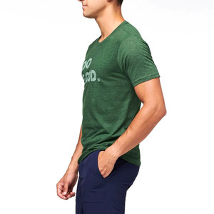 Camiseta de Manga Corta para Hombre, Cuello Redondo, Color Verde, con Estampado Sólido, Corte Regular, Deportiva, 100% Algodón, Ecológica, de Secado Rápido - Product Image 2