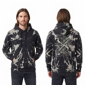 <b>Vintage</b> Wash Custom Cotton Men <b>Tie</b> Dye Hoodies Relaxed Pullover Urban Graphic Streetwear Kangaroo Pocket Casual - Product Image 3