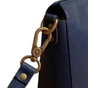 Bolso Bandolera de Cuero Azul Marino Hecho a Mano Royaa, Bolso de Hombro Estructurado Minimalista, Bolso Bandolera de Cuero Azul Marroquí Hecho a Mano - Product Image 3