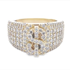 High Demand Icedout Sterling Silver Plated Moissanite Diamond Wedding <b>Ring</b> <b>Mens</b> Moissanite Diamond <b>Ring</b> - Product Image 4