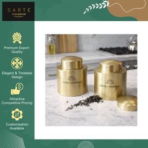New Stock Arrival High Quality Modern Home <b>Decor</b> Kitchen Use Handcrafted Luxury Brass Tea Canister Airtight Eco-Friendly Leak - Product Image 4