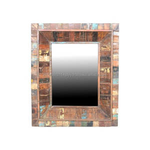 2025 Venta caliente Industrial Mango madera vidrio espejos comedor muebles con acento colorido para entrada para uso en almacén doméstico - Product Image 3