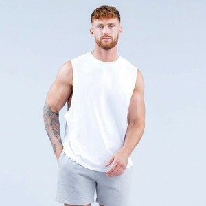 Hot Selling Cotton Spandex Men's Sporty Street Wear Tank <b>Top</b> Casual Boxy Fit Custom Logo OEM High Quality Breathable Fashion - Product Image 1