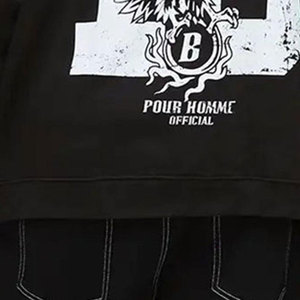 Men's Black Oversized Hoodie Eagle Back Design Streetwear Style 100% Cotton Knitted Regular Fit Autumn Wear Digital Eco-Friendly - Product Image 3