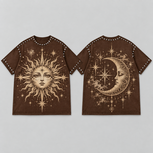 Camisetas con Estampado de Tigre, Talla Grande, Detalles Florales con Pedrería, Diseño Personalizado, Ropa Urbana, Estilo Diario - Product Image 2