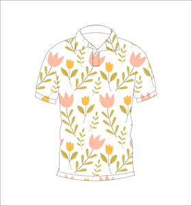 Polo con estampado floral de tulipanes para hombre, informal, de manga corta, de verano, con estampado de flores en tonos pastel, color blanco - Product Image 4