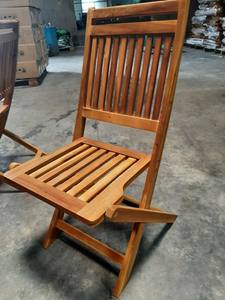 Rustic Acacia Wood <b>Folding</b> <b>Chair</b> Waterproof Patio Deck Garden Lounge - Product Image 2