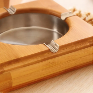 Cenicero de Madera Moderno de Forma Cuadrada, Diseño Clásico, Set de Regalo de Accesorios para Cigarros - Product Image 3