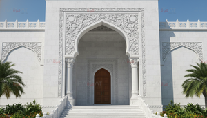 Portique d'entrée de mosquée en marbre naturel de qualité supérieure, motifs islamiques, sculpté à la main, design moderne personnalisable, mur - Product Image 2