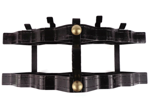 Estante para Vino de Hierro Forjado Vintage, Soporte Metálico Geométrico con Patas de Latón, Moderno Estante Hexagonal para Vino - Product Image 6