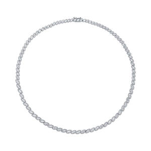 Collection Luxe Platine Collier Ras-de-cou Tennis avec Diamants de laboratoire taille Marquise, Élégant, à sertissage clos et à facettes, Bijoux de mariée - Product Image 1