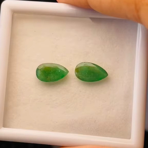 Par de esmeraldas naturales de Zambia, corte pera, 6.15 quilates, piedra preciosa de buena calidad, buen brillo, color verde agradable, pulido perfecto para joyería. - Product Image 4