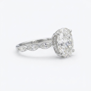 Sparkling 18k White Gold <b>Diamond</b> <b>Ring</b> for Women Elegant Engagement Wedding Jewelry Gift Idea - Product Image 2