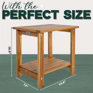 Table d'appoint en bois de style Adirondack Table d'appoint rectangulaire convertible - Product Image 4