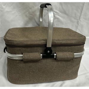MA66 Panier isotherme de pique-nique personnalisé avec logo, sac à déjeuner isolé en PU Oxford avec poignée en aluminium pour canettes de vin OEM ODM - Product Image 1