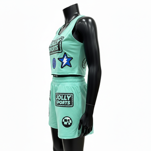 Conjunto Deportivo para Mujer, Top Corto y Pantalones Cortos de Algodón y Poliéster Transpirable, Color Verde, con Parche de Logotipo Personalizado en Chenilla, 100% Algodón - Product Image 3