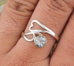 Bague romantique en argent Sterling 925 avec cristal en forme de cœur, promesse d'amour pour femmes et filles, bijoux exquis pour fête d'anniversaire de mariage, cadeau - Product Image 1