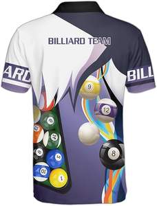 Camiseta Deportiva de Billar Personalizada de Talla Grande para Hombre, Camiseta de Manga Corta con Estampado por Sublimación, Jersey de Equipo de Billar de Secado Rápido y Transpirable - Product Image 3