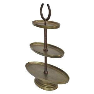 Brass Antique <b>3</b> <b>Tier</b> <b>Cake</b> <b>Stand</b> Oval Trays & Dishes Cupcake Pastry Serving Decorative <b>Cake</b> <b>Stand</b> Christmas Event Decoration - Product Image 4