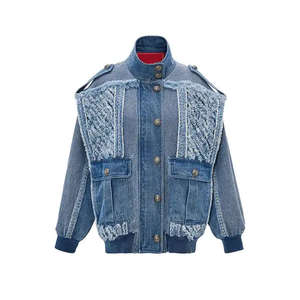 Nouveautés : Veste en jean pour femme de haute qualité, coupe ajustée, manches longues, tricotée, respirante, pour l'hiver et l'extérieur - Product Image 1