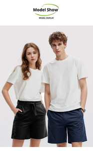 T-shirt à manches courtes en coton gris pour homme, col rond, coupe classique, jersey décontracté, couleur unie, design simple - Product Image 2