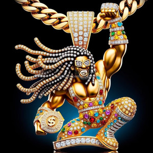 Colgante de Plata de Ley 925 con Baño de Oro de 14k, Diseño de Estrella con Diamantes Engastados, Joyería Fina Personalizada para Fiestas, Estilo Hip Hop - Product Image 5